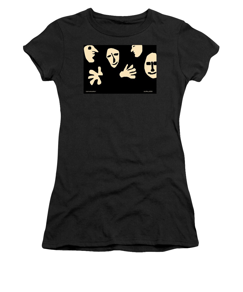 Digital Drawing Women's T-Shirt featuring the photograph Conversation by Doug Duffey