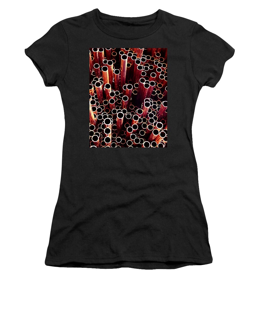 Still Life Women's T-Shirt featuring the photograph Copper pipes. by Juan Carlos Ferro Duque