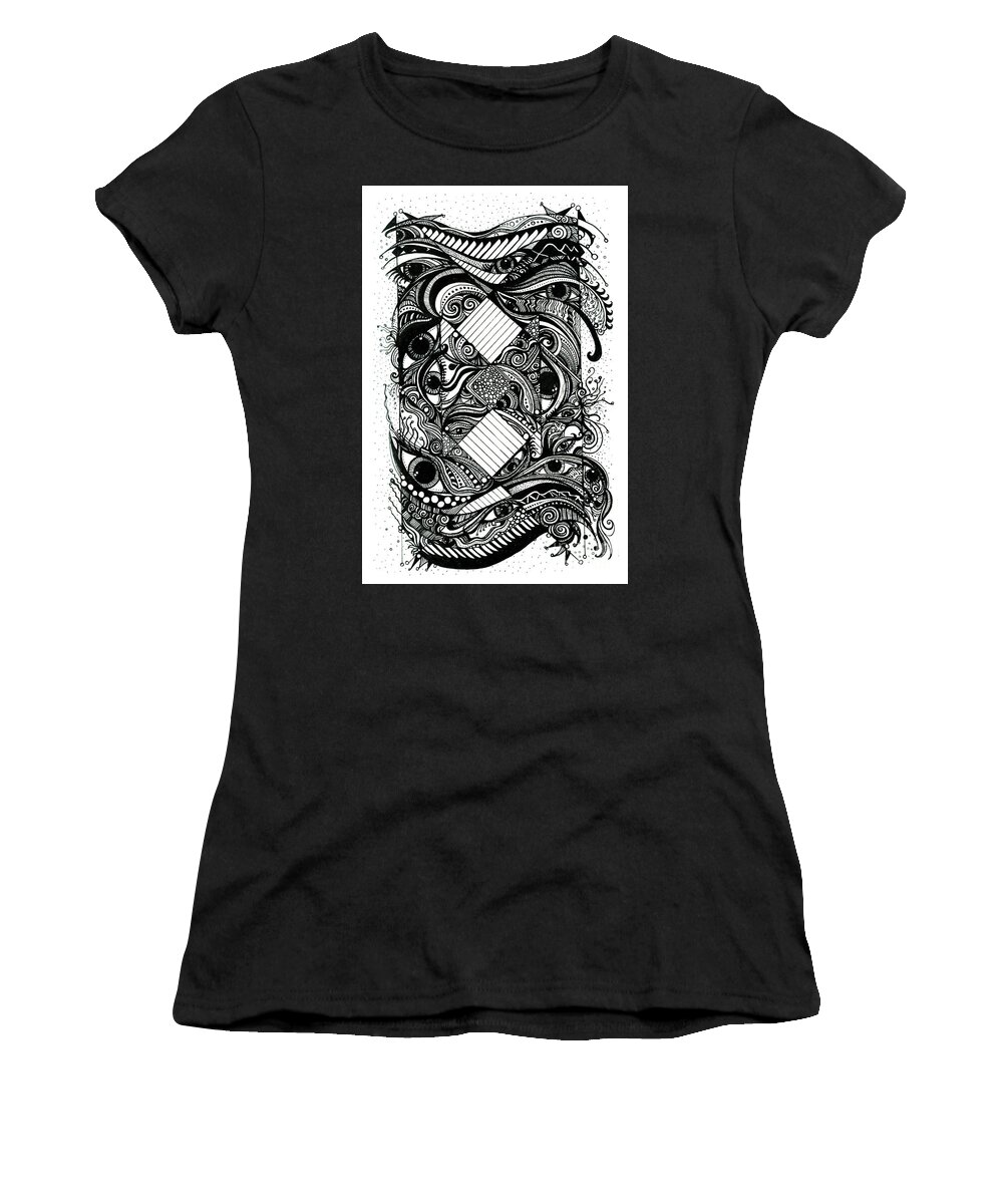 Pen Women's T-Shirt featuring the drawing Expectations by Danielle Scott