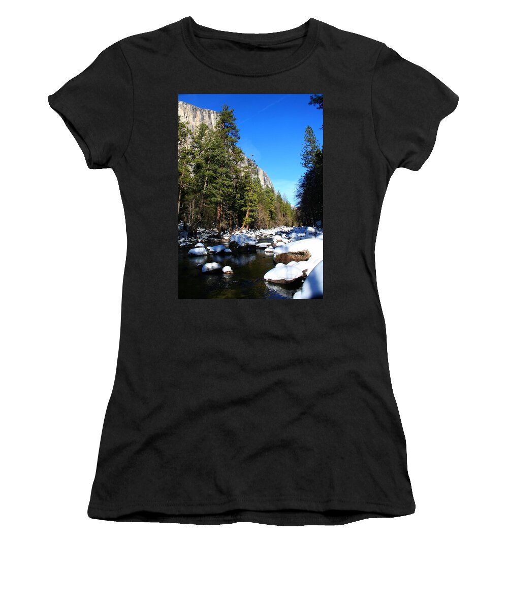 Yosemite National Park Women's T-Shirt featuring the photograph El Capitan's Creek by Phil Cappiali Jr