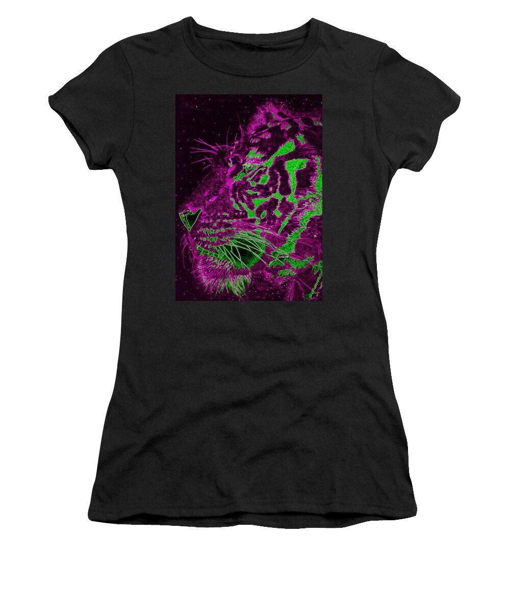  Surreal Paintings Women's T-Shirt featuring the digital art Electric Bengala by Mayhem Mediums