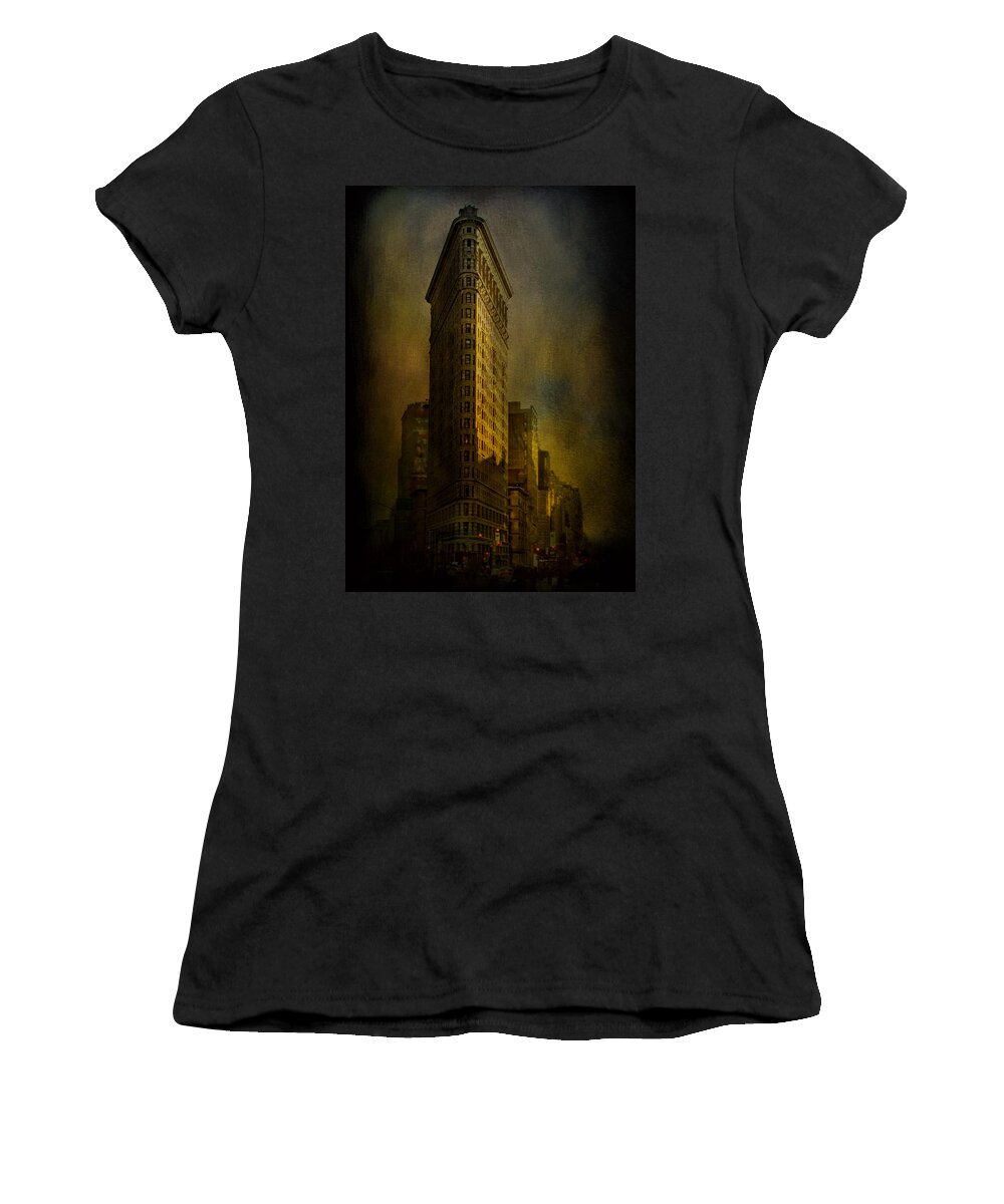 Flatiron Building Women's T-Shirt featuring the photograph Flatiron Building...My View..revised by Jeff Burgess