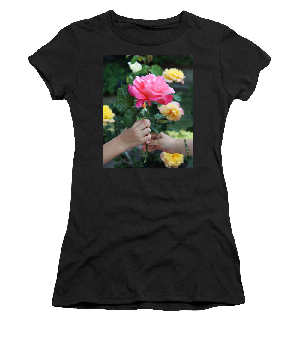 Child Women's T-Shirt featuring the photograph Friendship Rose by Diana Haronis