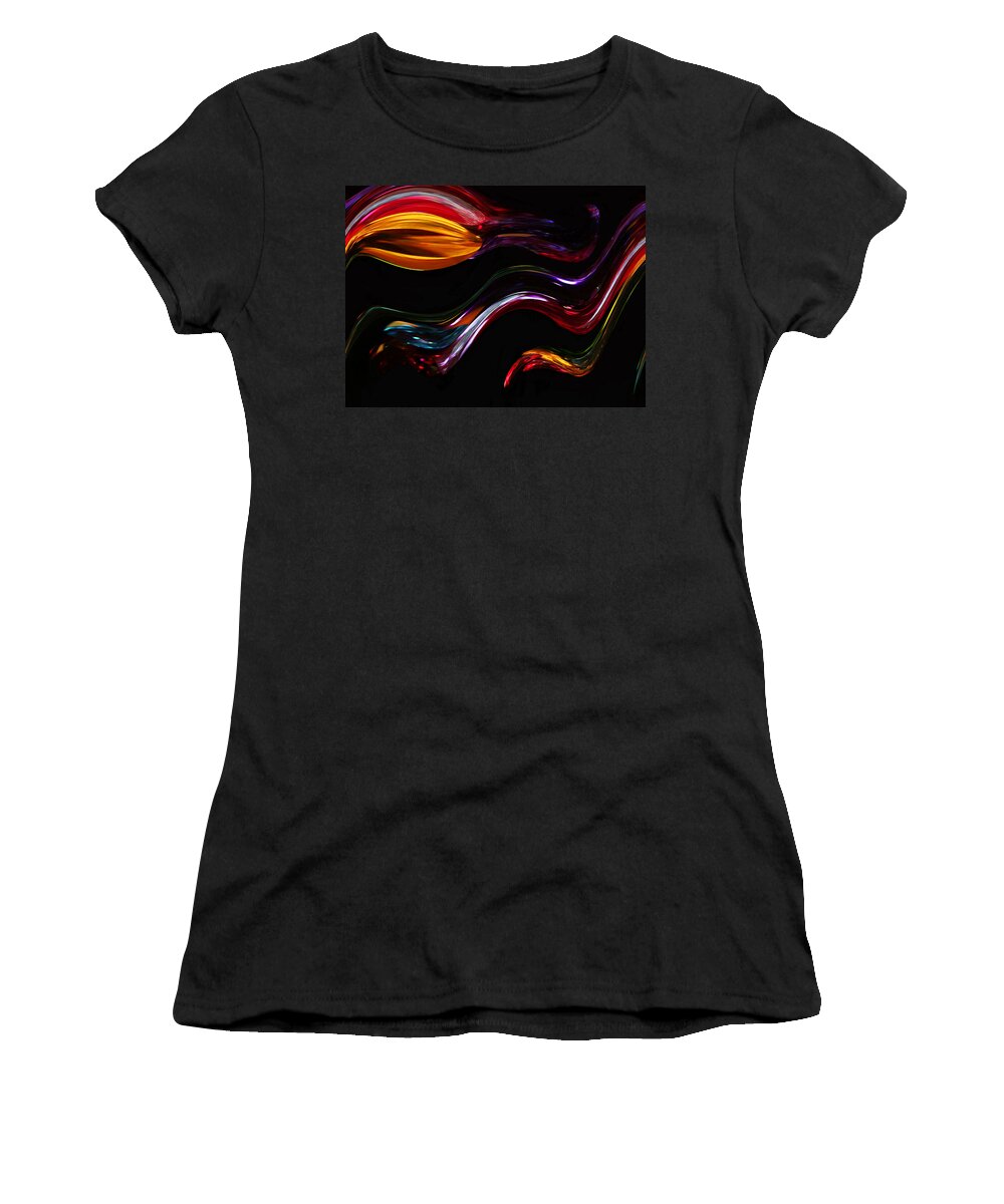 Abstract Women's T-Shirt featuring the photograph Glassy Abstract by Kristin Elmquist