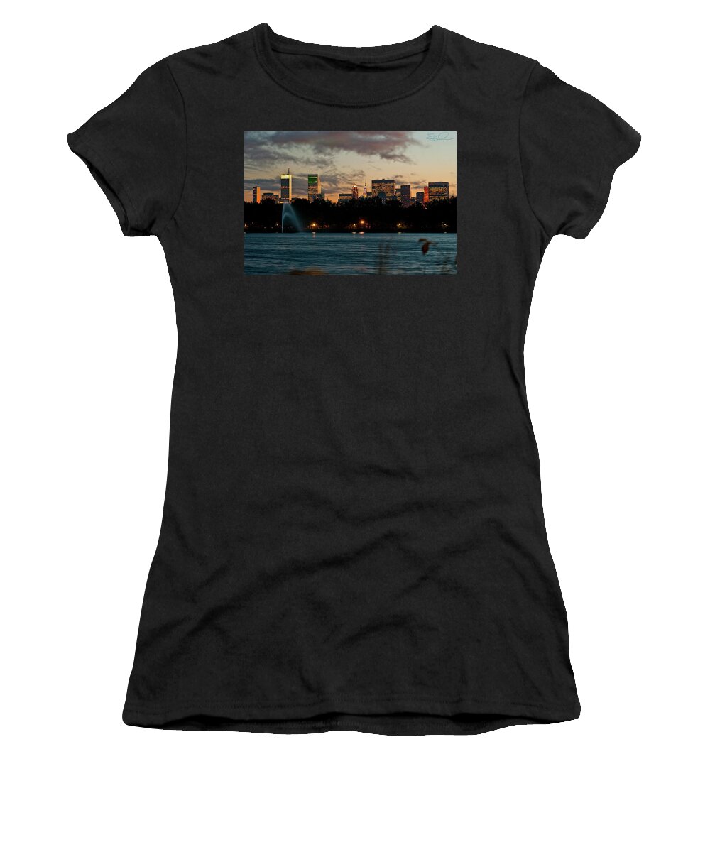 Central Park Women's T-Shirt featuring the photograph Great Pond Fountain by S Paul Sahm