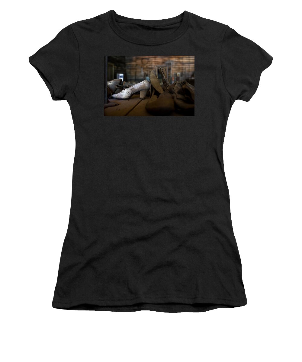 Garnet Mt Women's T-Shirt featuring the photograph Her White Shoe by Lorraine Devon Wilke