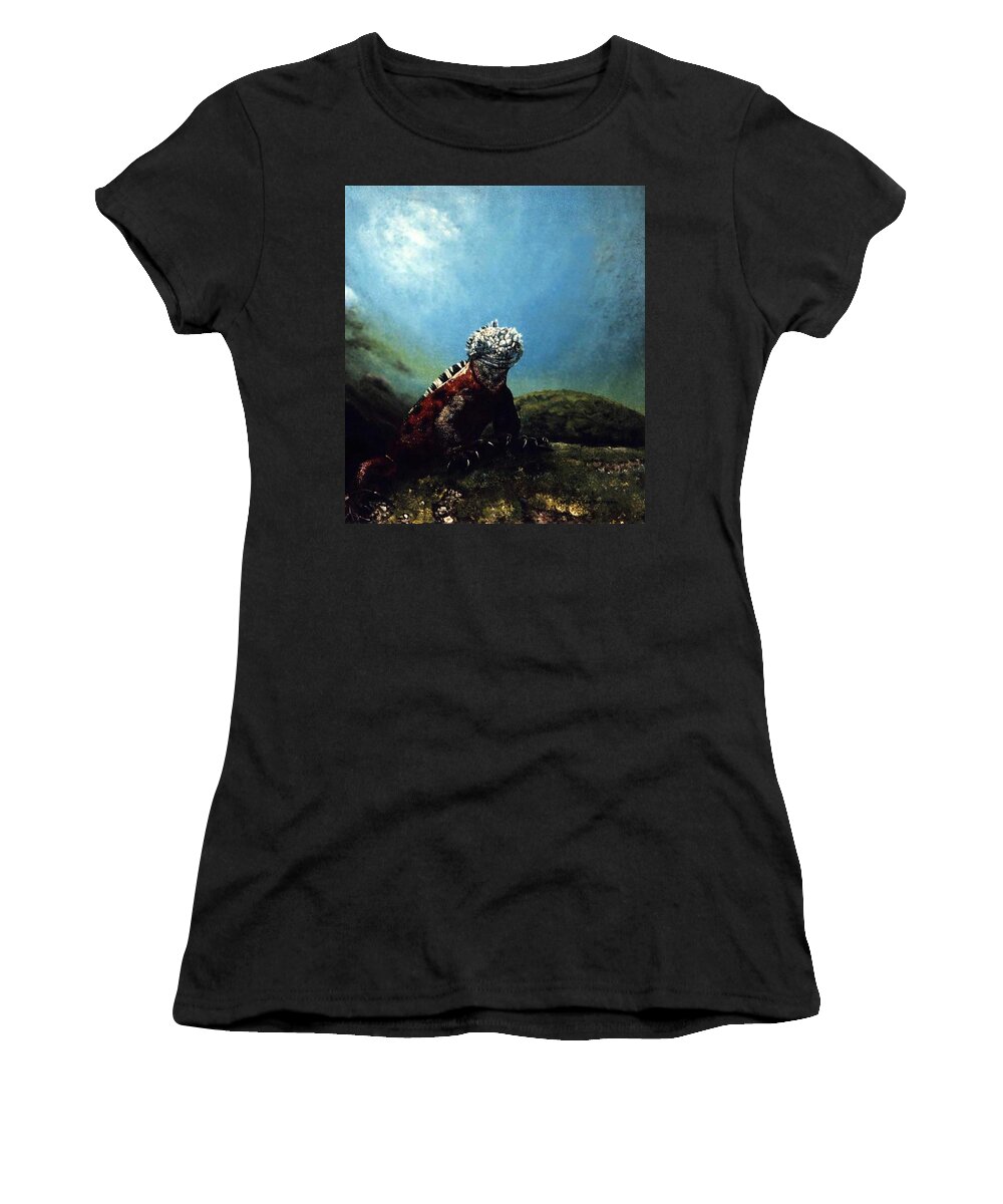 Marine Iquana Women's T-Shirt featuring the painting Imp of Darkness by Ben Saturen