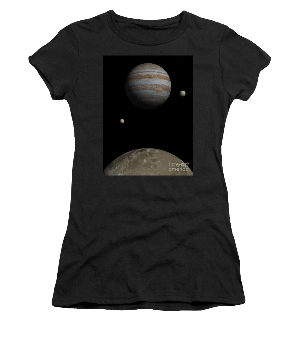 Jupiter Women's T-Shirt featuring the digital art Jupiter Rising by Nicholas Burningham