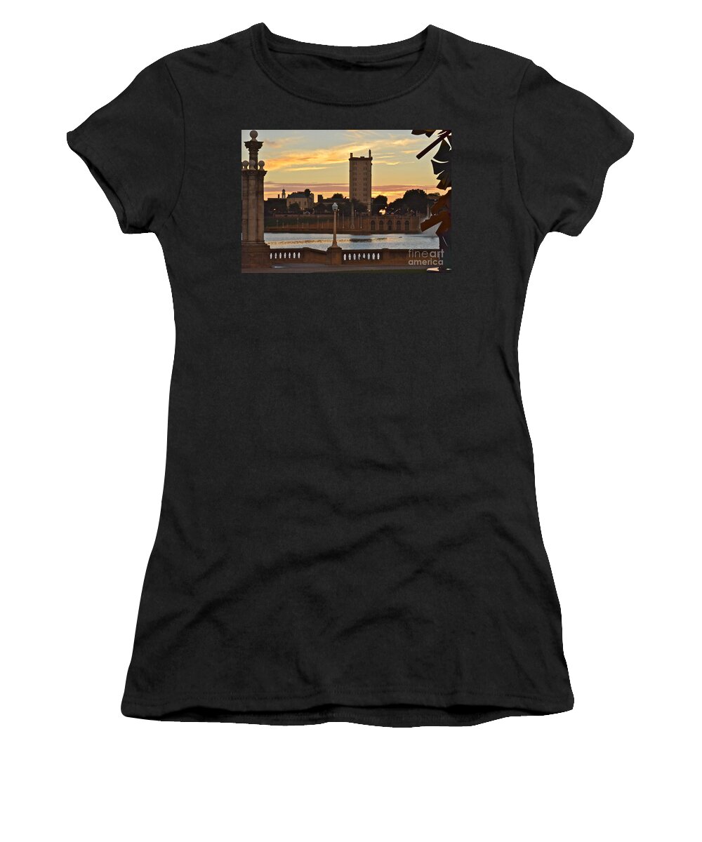 Lakeland Women's T-Shirt featuring the photograph Lake Mirror Sunset by Carol Bradley