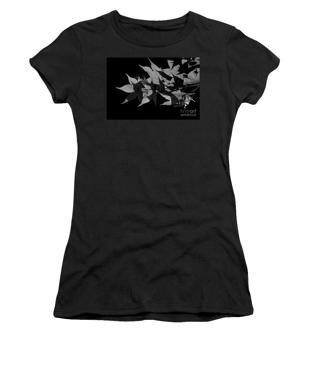 Leaves Women's T-Shirt featuring the photograph Leaf Shadows by Heather Applegate