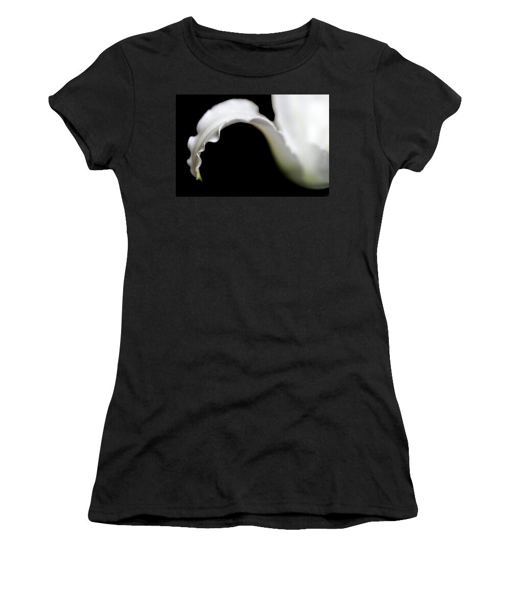Lily Women's T-Shirt featuring the photograph Lily Petal From a Side View by Angela Rath