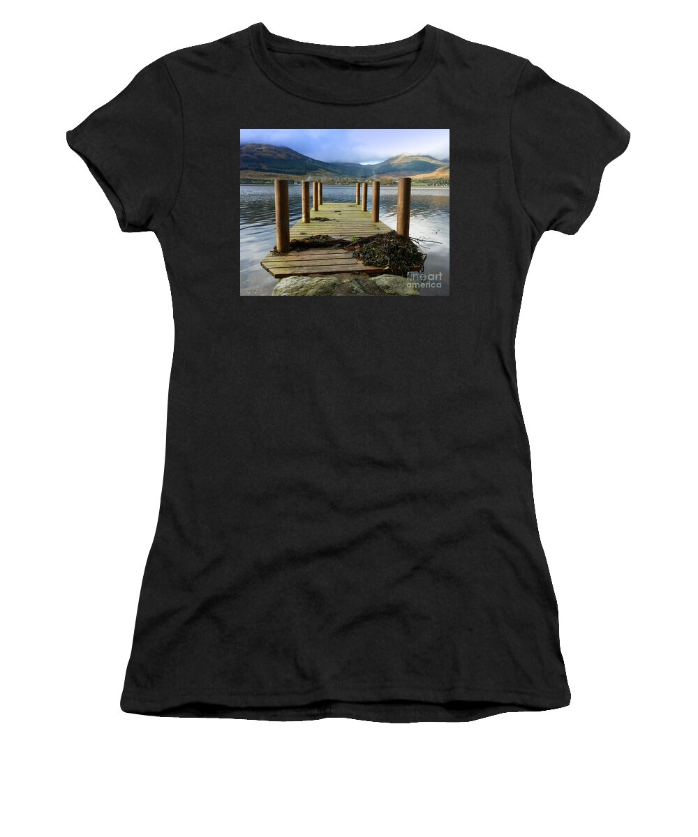 Scotland Women's T-Shirt featuring the photograph Long Walk off a Short Pier by Lynn Bolt