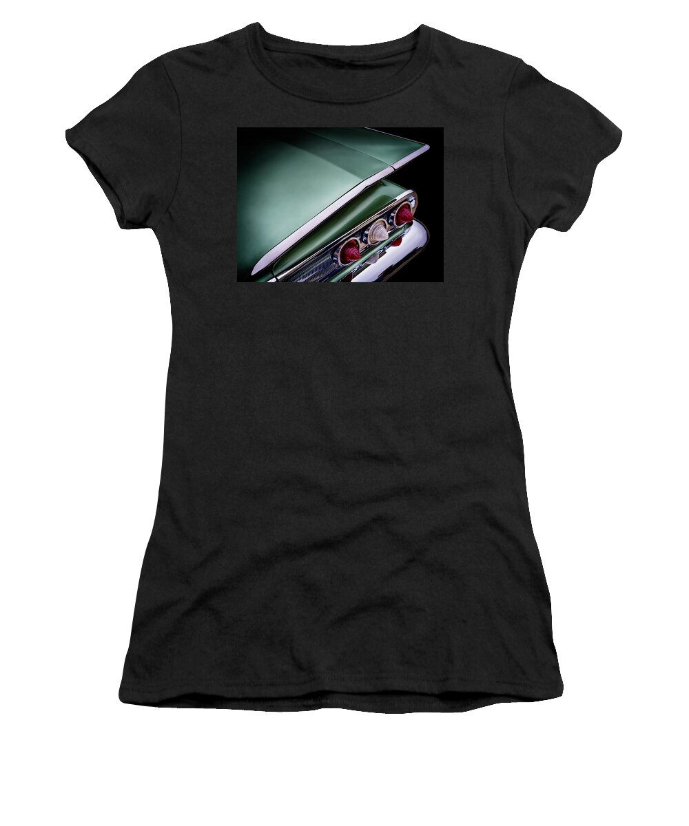 Classic Women's T-Shirt featuring the digital art Metalic Green Impala Wing Vingage 1960 by Douglas Pittman