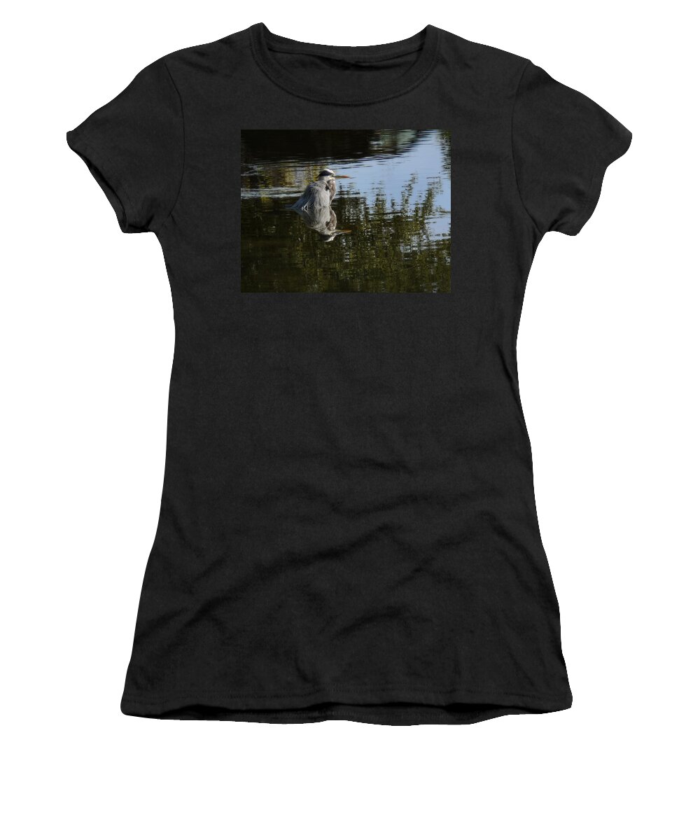 Heron Women's T-Shirt featuring the photograph Morning Bath by Steven Sparks