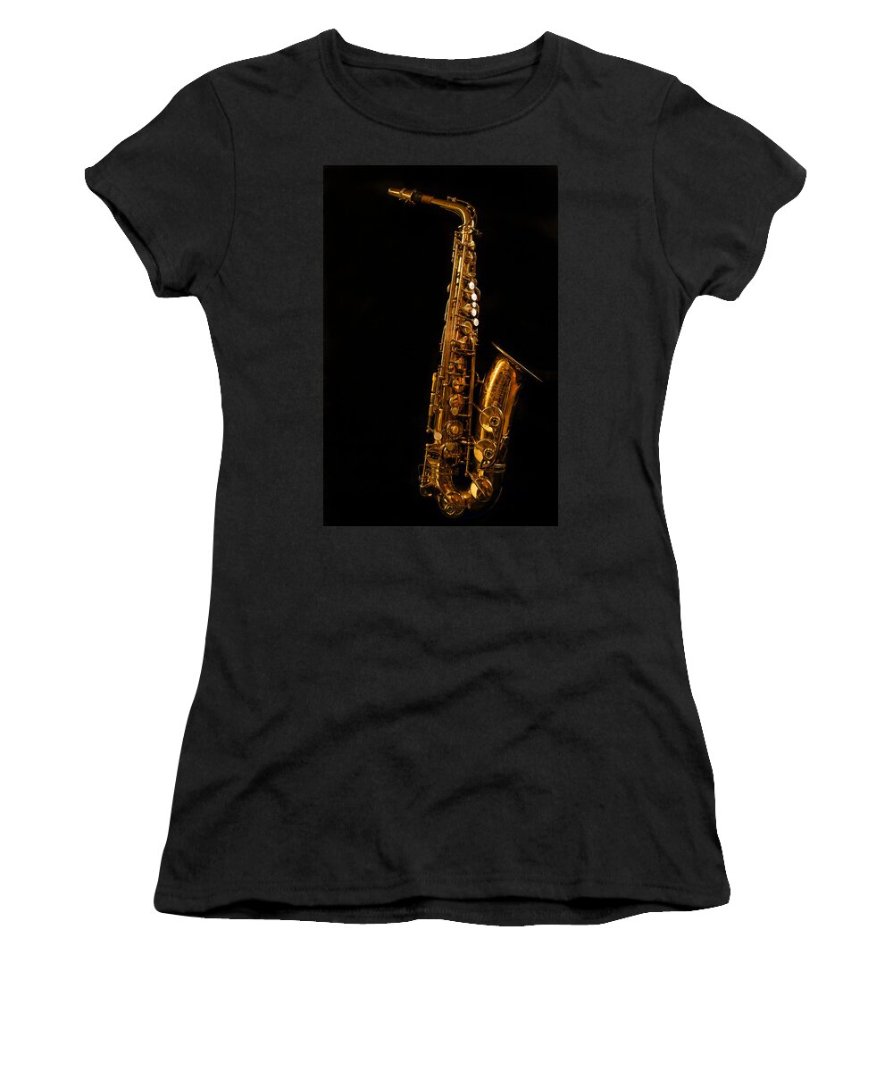 Jean Noren Women's T-Shirt featuring the photograph Portrait of My Old Sax by Jean Noren