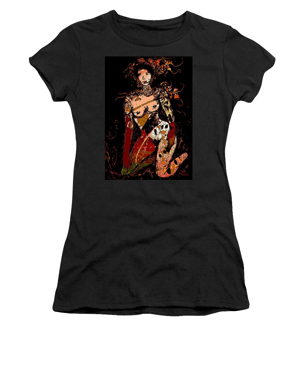 Nude Women's T-Shirt featuring the mixed media Nude 10 by Natalie Holland