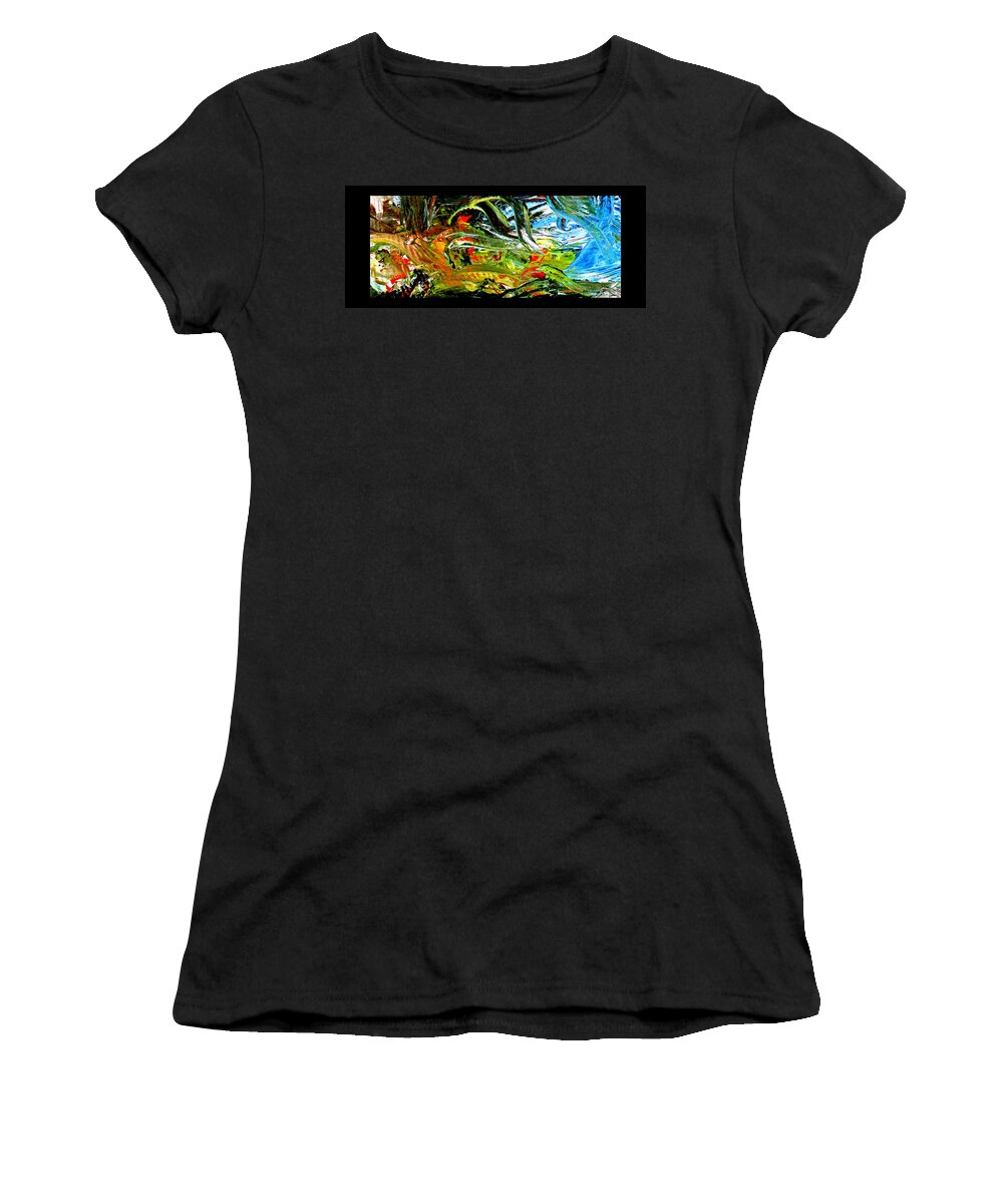 Ocean Life Women's T-Shirt featuring the painting Ocean Life Abstract by Marie Jamieson