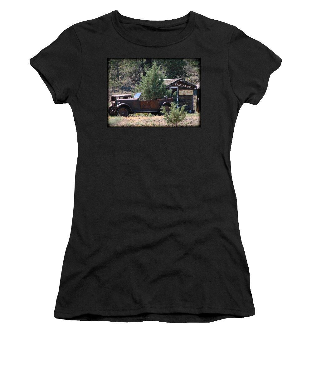 Model T Women's T-Shirt featuring the photograph Parked at the Trading Post by Athena Mckinzie
