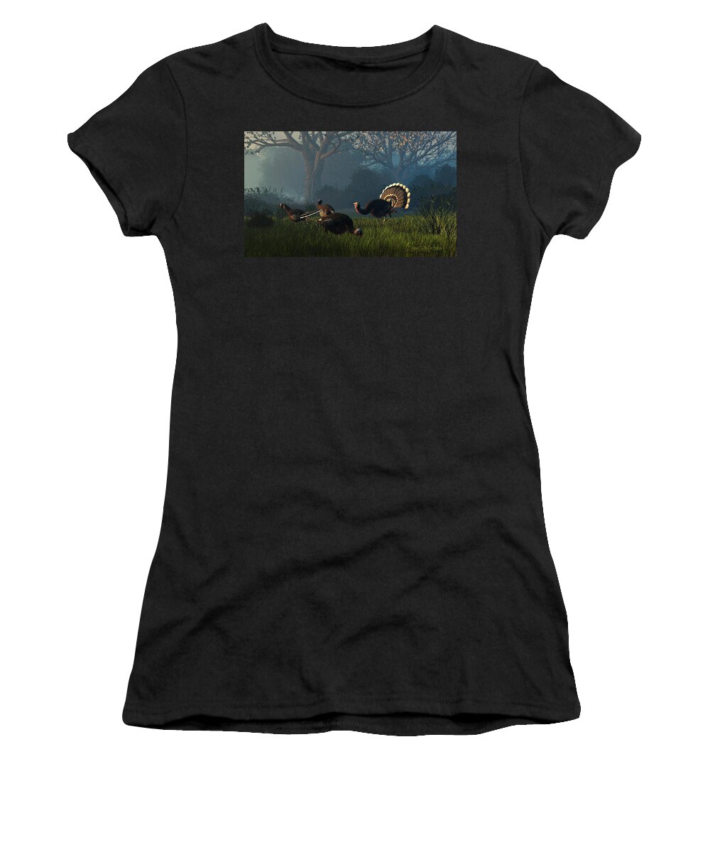 Dieter Carlton Women's T-Shirt featuring the digital art Party of Four by Dieter Carlton