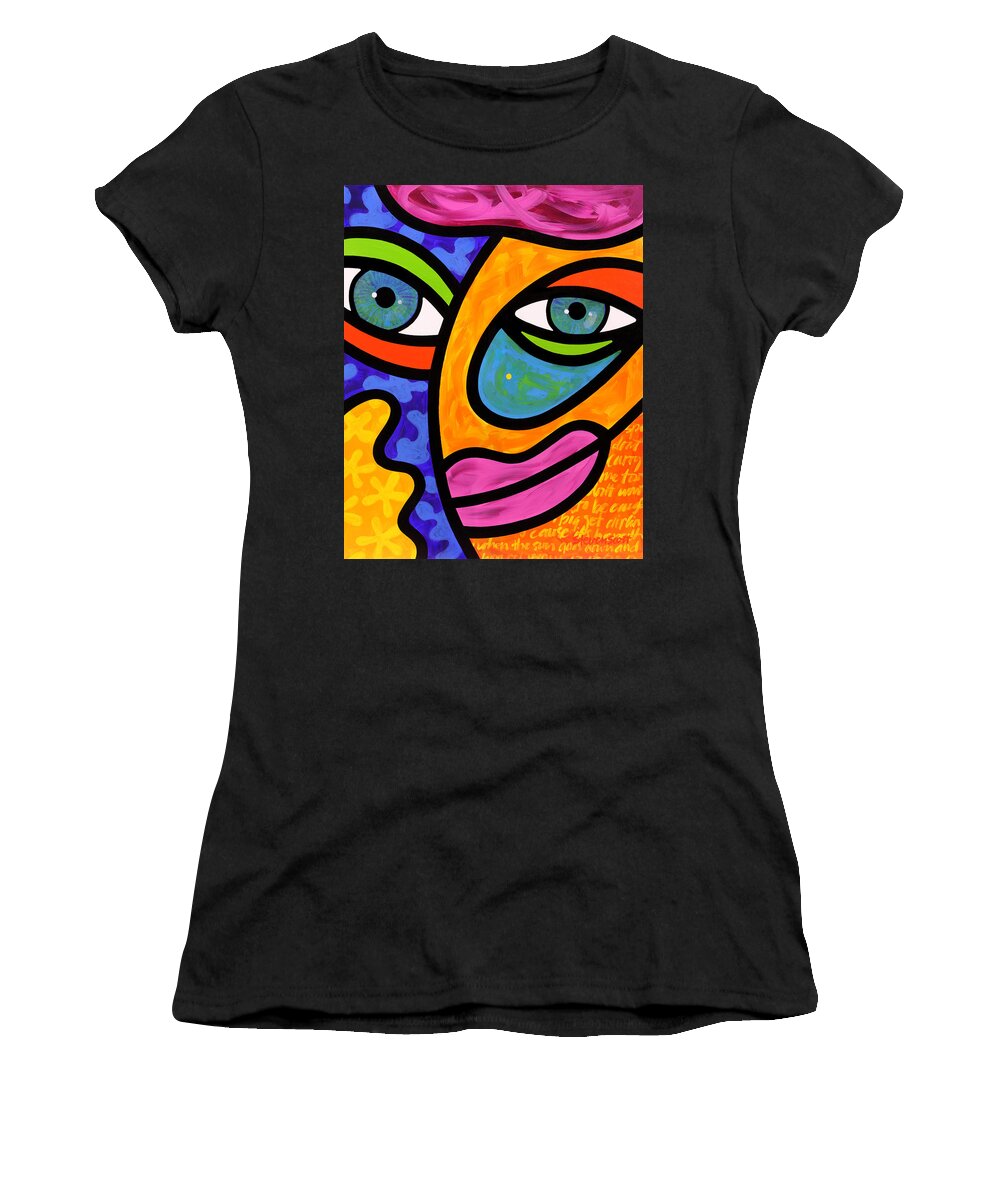 Eyes Women's T-Shirt featuring the painting Penelope Peeples by Steven Scott