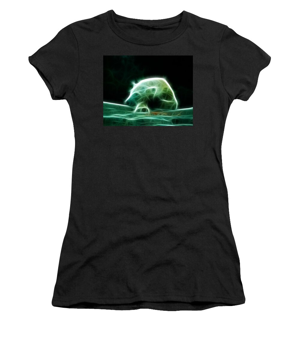 Fractalius Women's T-Shirt featuring the photograph Polar Bear Fractalius by Maggy Marsh