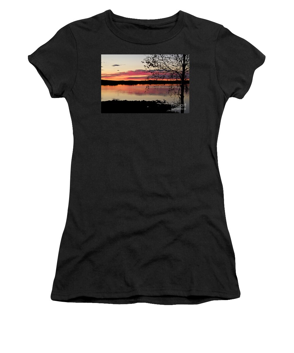 Heiko Women's T-Shirt featuring the photograph Red Evening Sky by Heiko Koehrer-Wagner