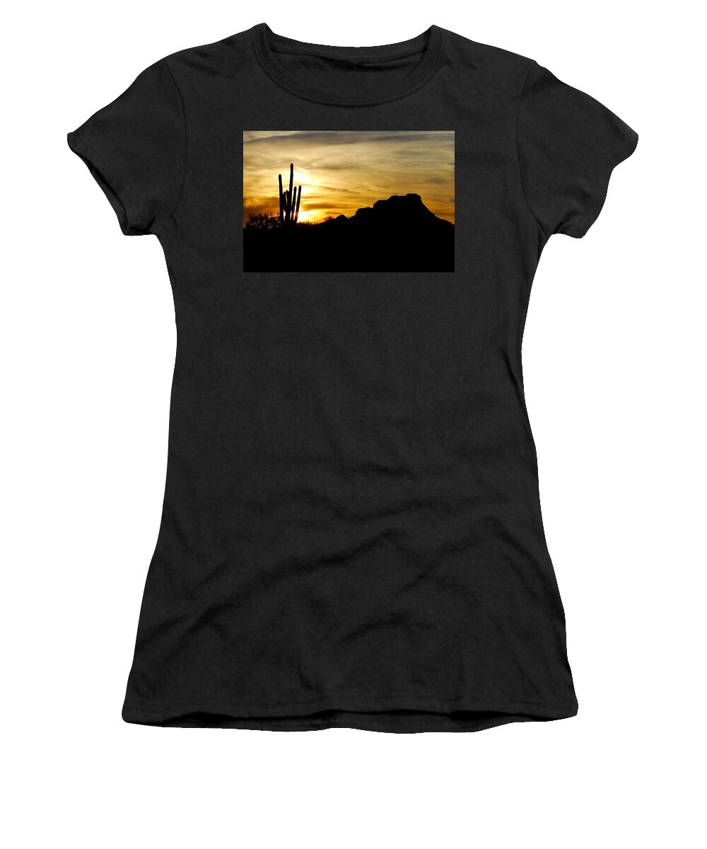 Red Mountain Women's T-Shirt featuring the photograph Red Mountain Sunset by Tam Ryan