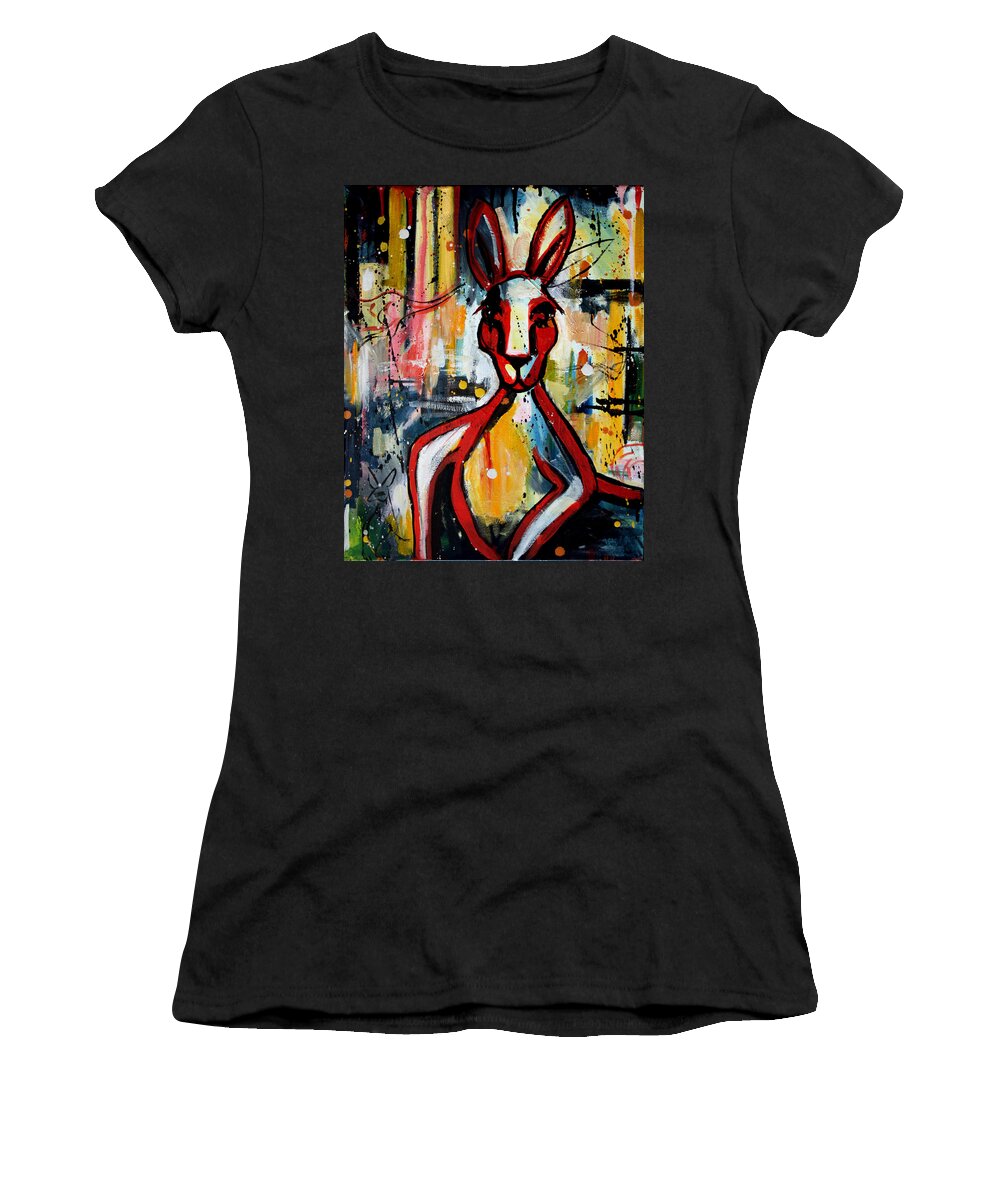 Kangaroo Women's T-Shirt featuring the painting Red Roo by Leanne Wilkes