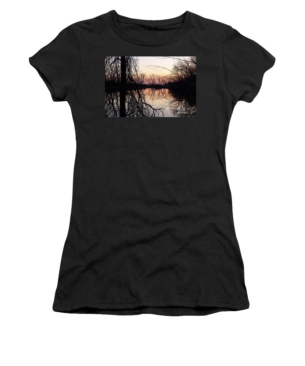 Sunset Women's T-Shirt featuring the photograph Reflections by Dorrene BrownButterfield