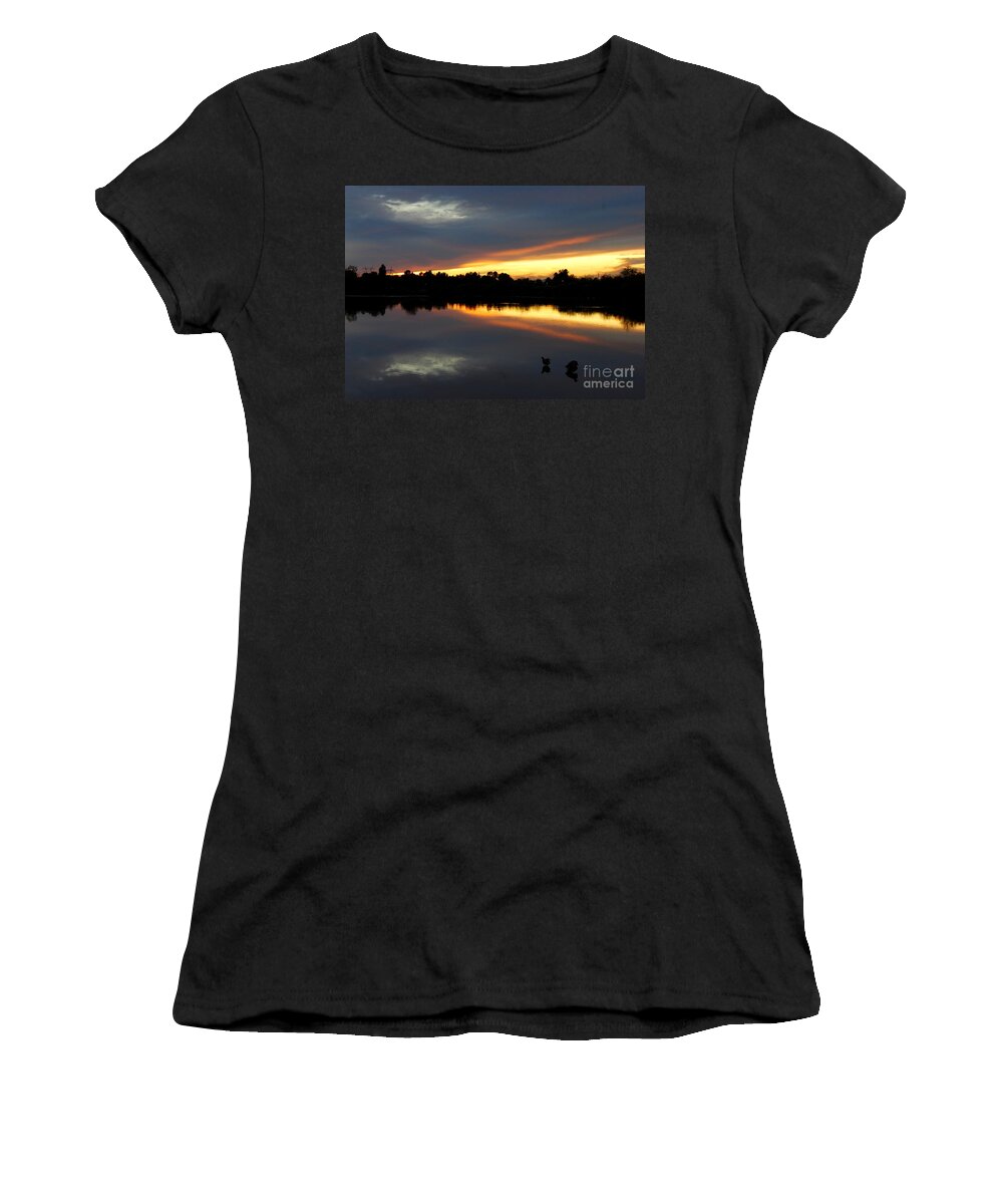 Sunset Women's T-Shirt featuring the photograph Riparian Sunset by Tam Ryan