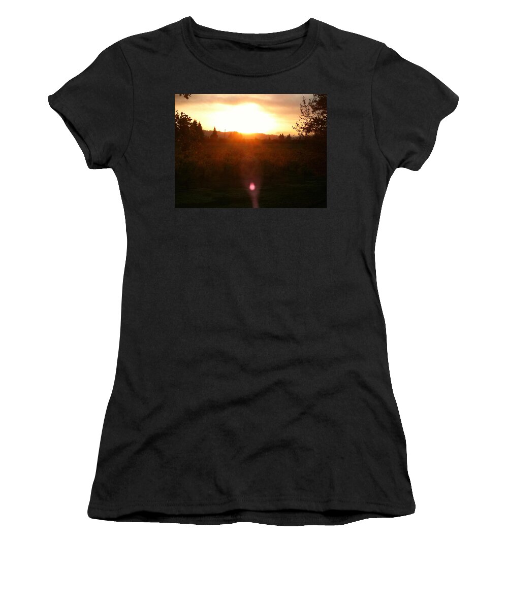 Napa Valley Women's T-Shirt featuring the photograph Russian River Sunrise by Kathy Corday
