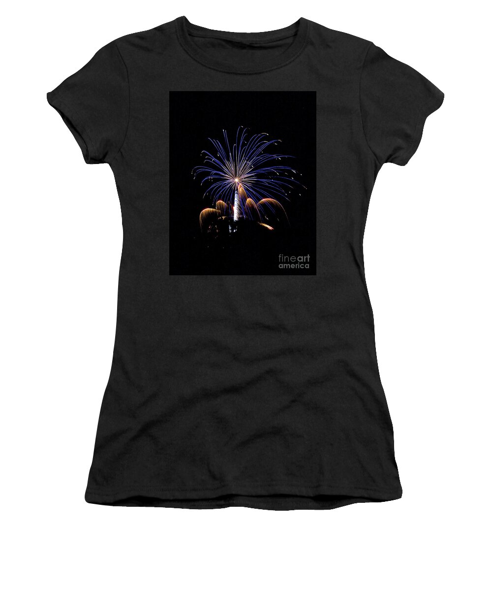 Fireworks Women's T-Shirt featuring the photograph RVR Fireworks 170 by Mark Dodd