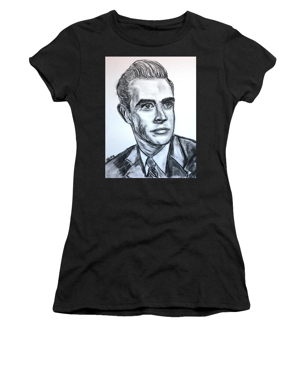 Sean Women's T-Shirt featuring the drawing Sean Connery by Valerie Ornstein