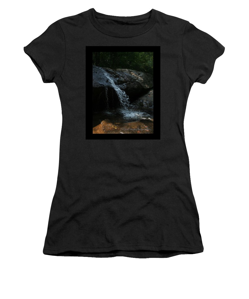 Waterfall Women's T-Shirt featuring the photograph 'Secret Serenbe Waterfall' by PJQandFriends Photography