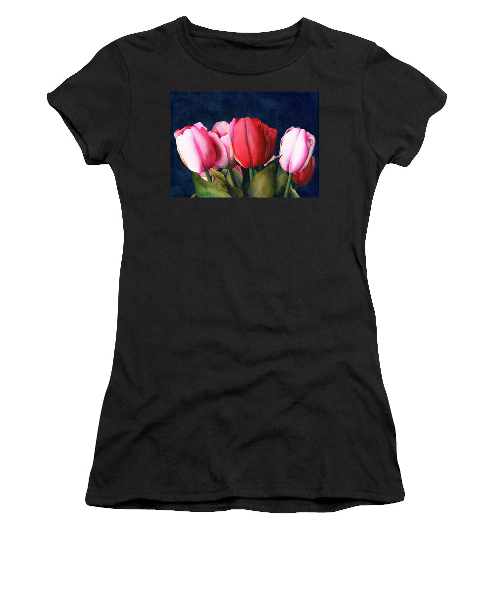 Sennelier Women's T-Shirt featuring the painting Sennelier Tulips by Ken Powers