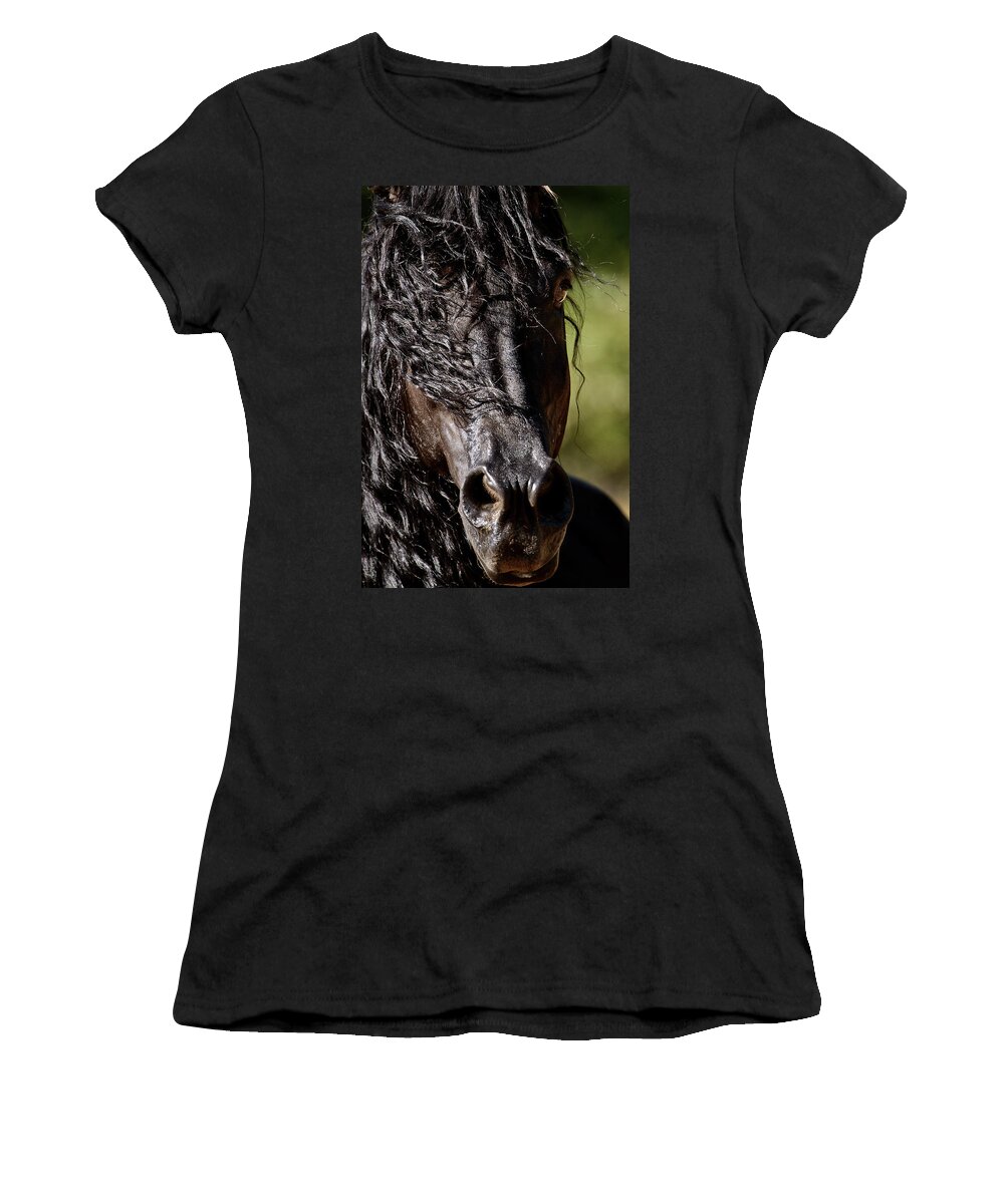 Snorting Good Looks Women's T-Shirt featuring the photograph Snorting Good Looks by Wes and Dotty Weber