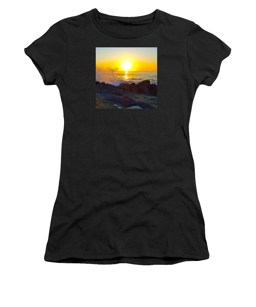 Solar Women's T-Shirt featuring the photograph Solar Flare Sunrise on the Sea of Cortez by Karon Melillo DeVega