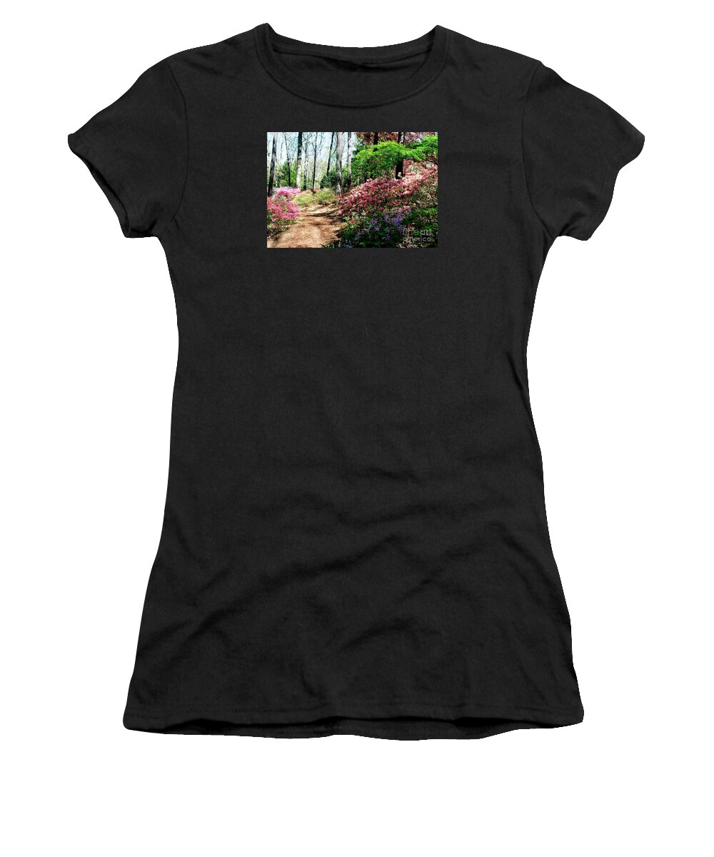Azalea Women's T-Shirt featuring the photograph Spring Road by Shijun Munns