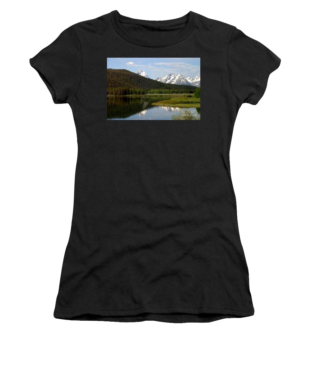 Grand Tetons Women's T-Shirt featuring the photograph Still Waters by Living Color Photography Lorraine Lynch