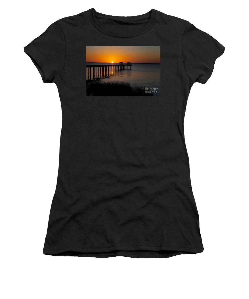 Outer Banks Women's T-Shirt featuring the photograph Sunset across Currituck Sound by Ronald Lutz