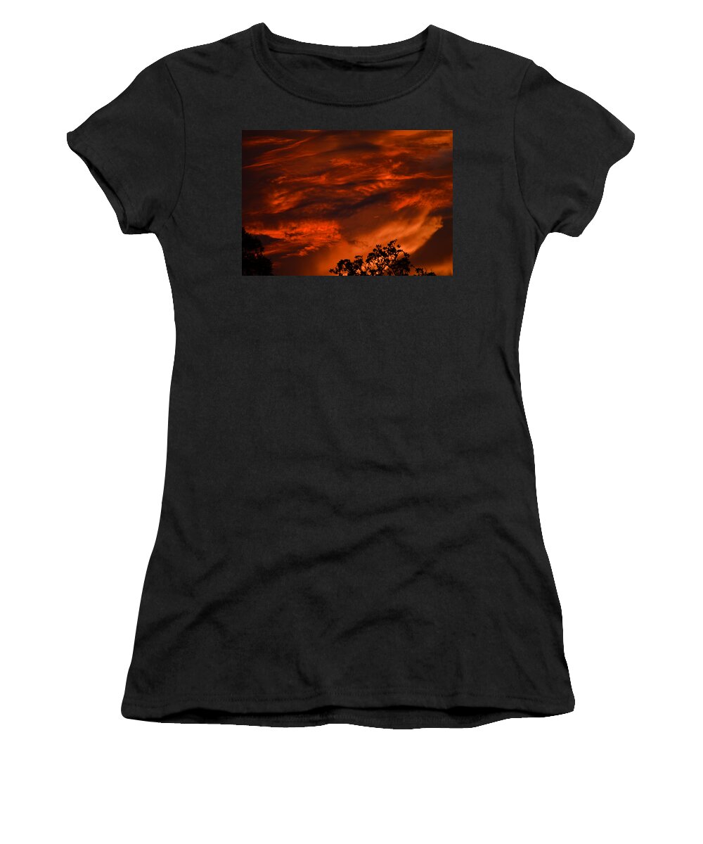 Clouds Women's T-Shirt featuring the photograph Sunset Over Altoona by DigiArt Diaries by Vicky B Fuller