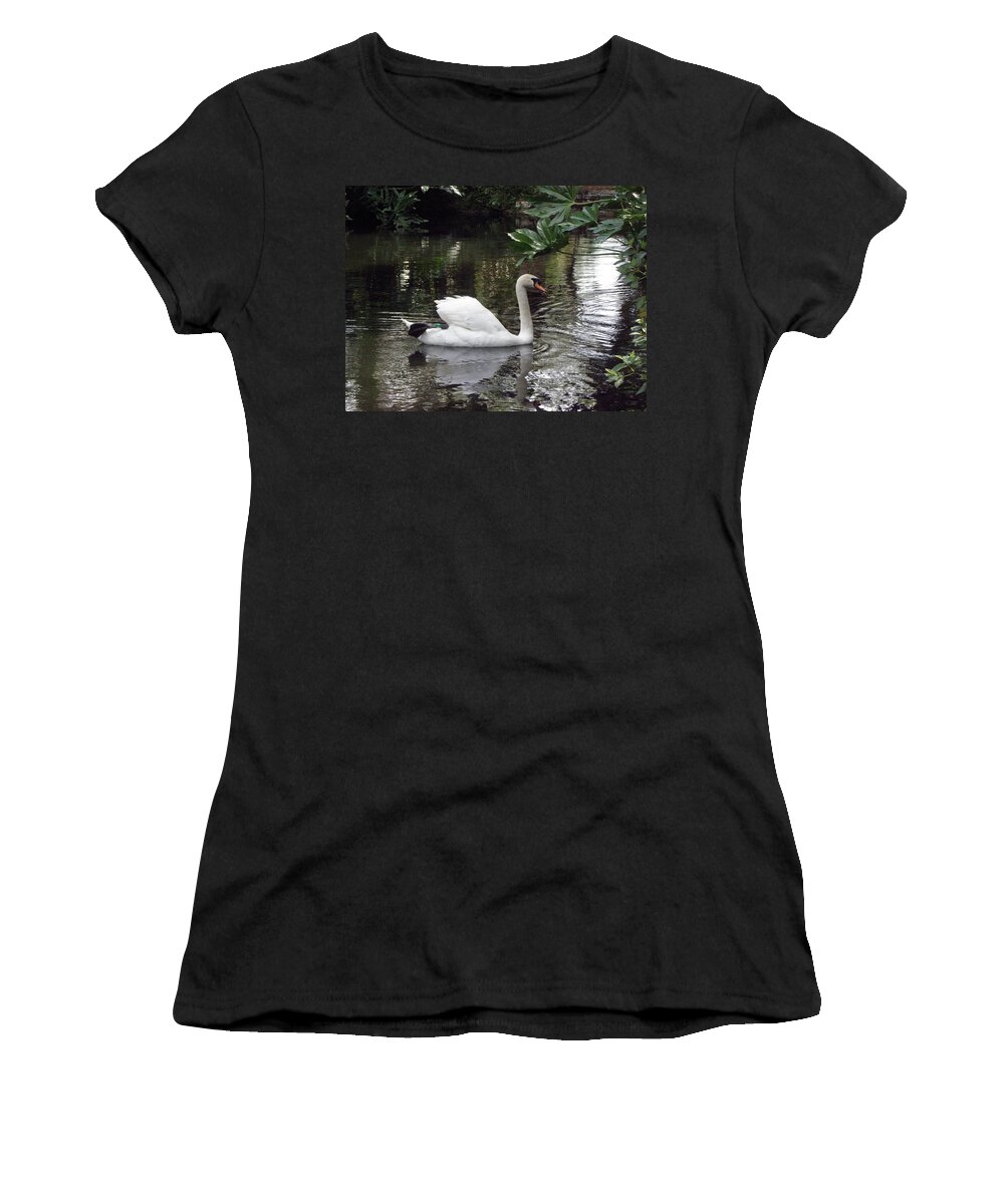 Swan Women's T-Shirt featuring the photograph Swan beauty by Kim Galluzzo