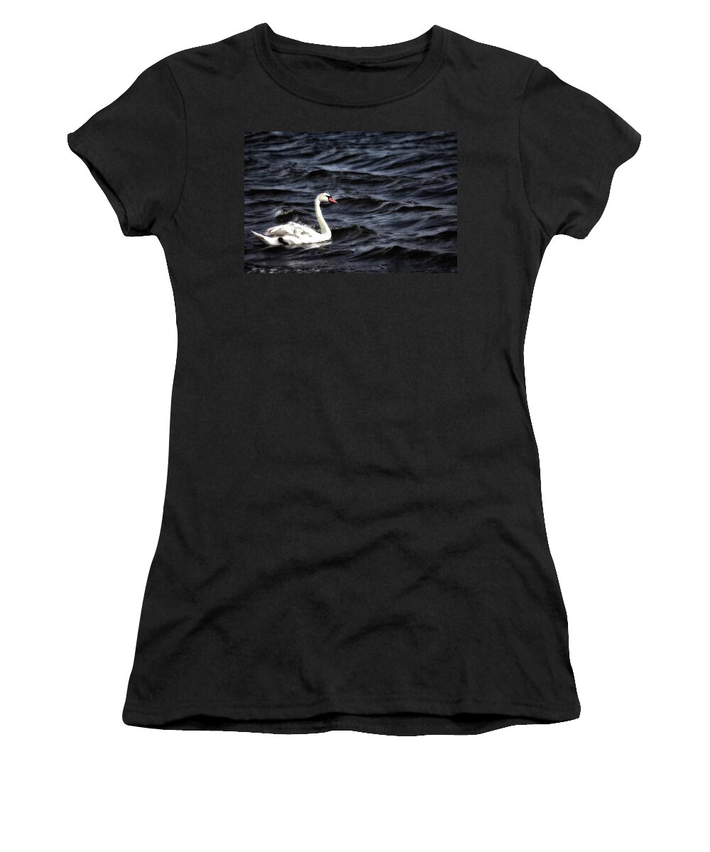 Swan Women's T-Shirt featuring the photograph Swan Waves by Karol Livote