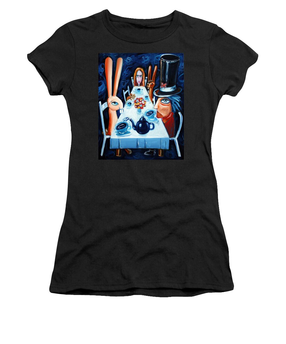 Alice Women's T-Shirt featuring the painting Tea By Night by Leanne Wilkes