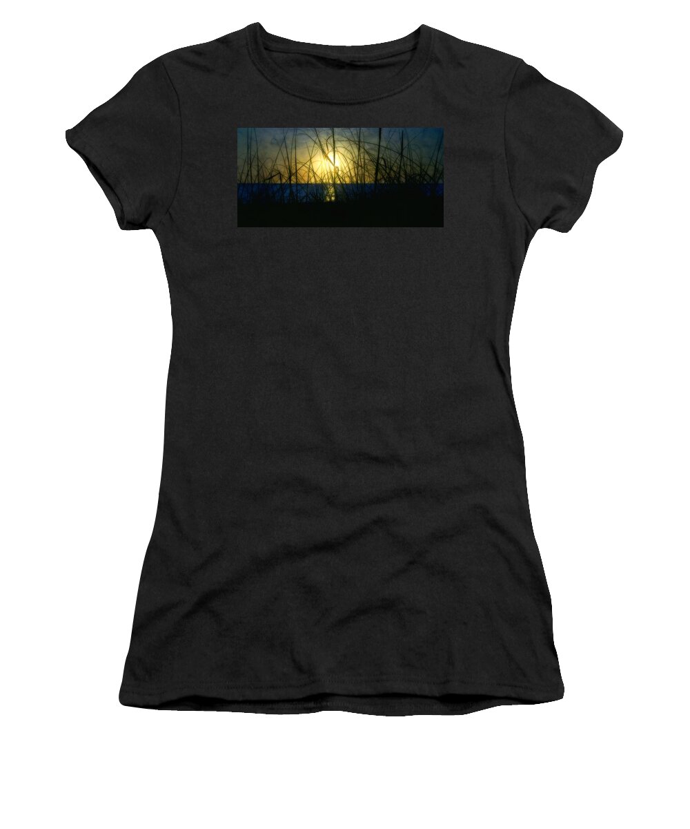 Beach Women's T-Shirt featuring the photograph The End of the Day by Ellen Heaverlo