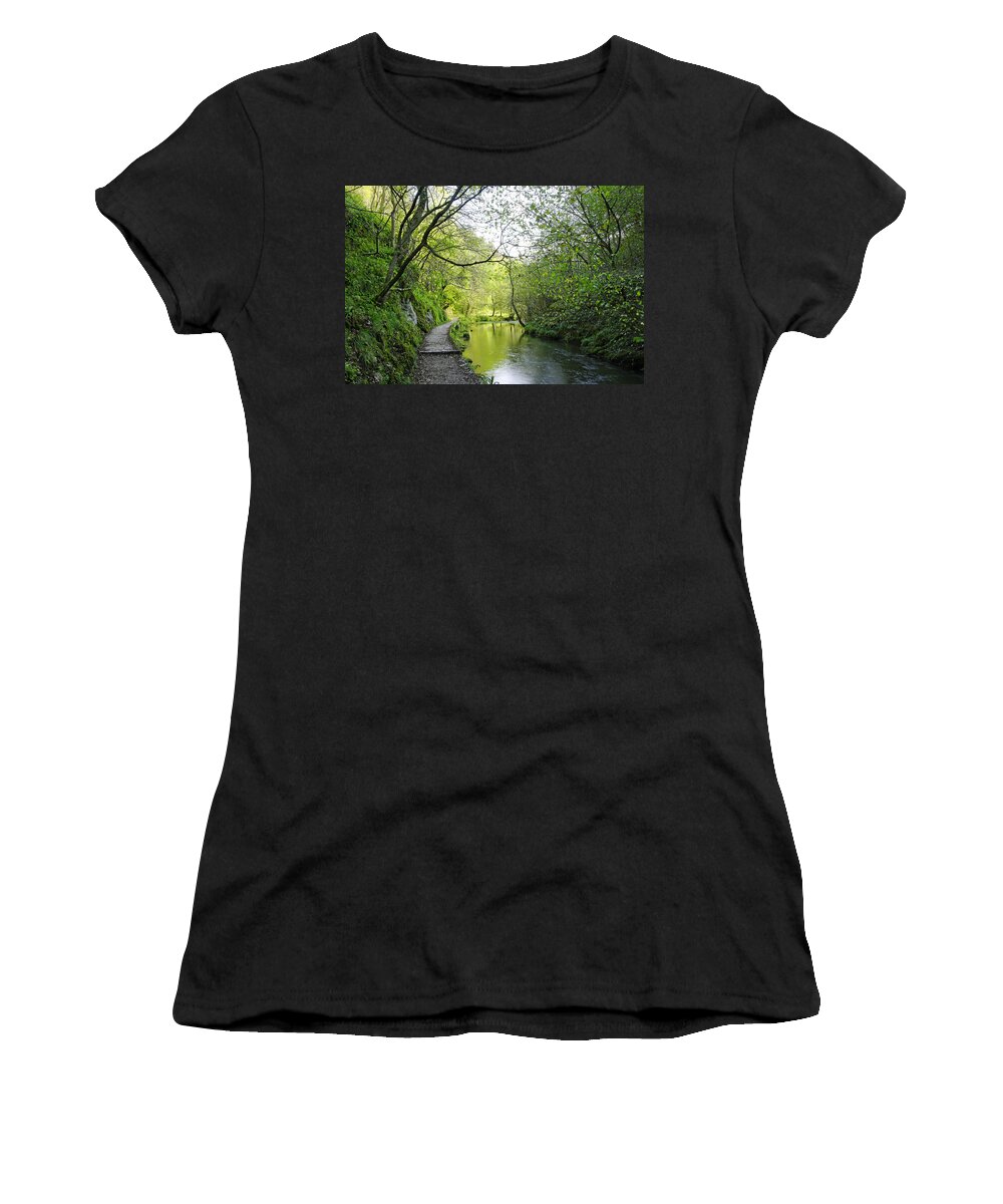 Dovedale Women's T-Shirt featuring the photograph The Splendour of Dove Valley by Rod Johnson