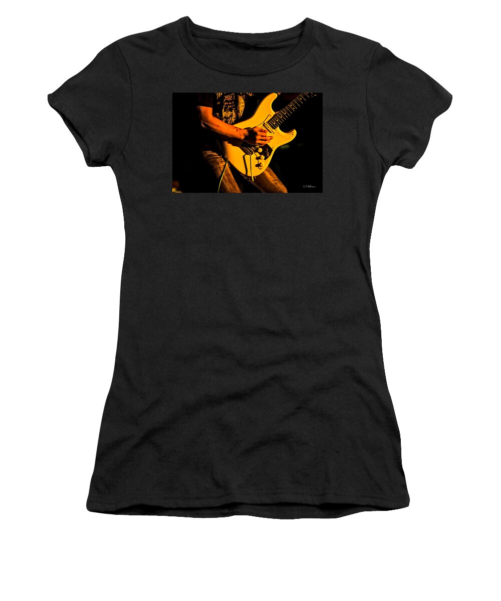Music Women's T-Shirt featuring the photograph Tickling the Strings by Christopher Holmes