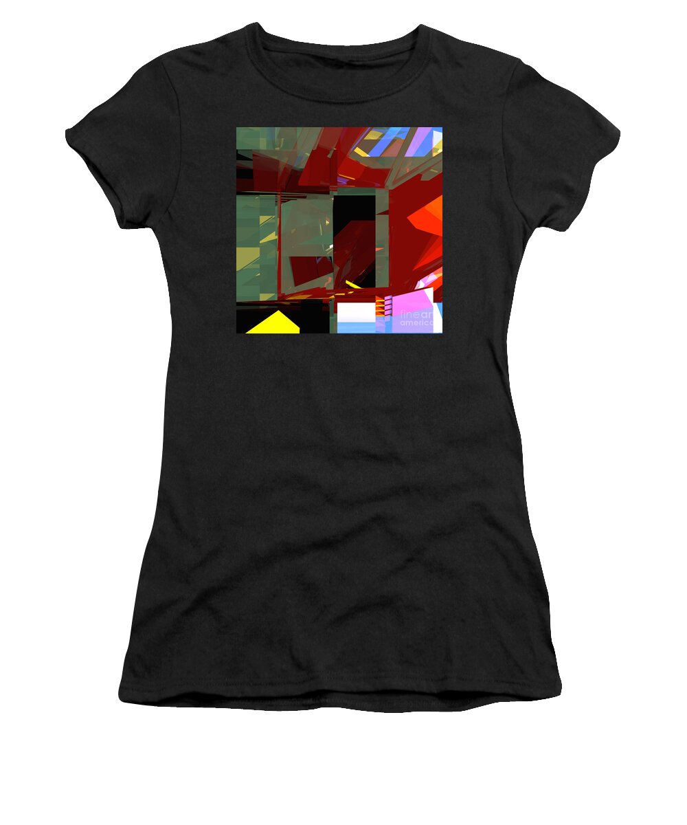 Abstract Women's T-Shirt featuring the digital art Tower Series 31 War by Russell Kightley