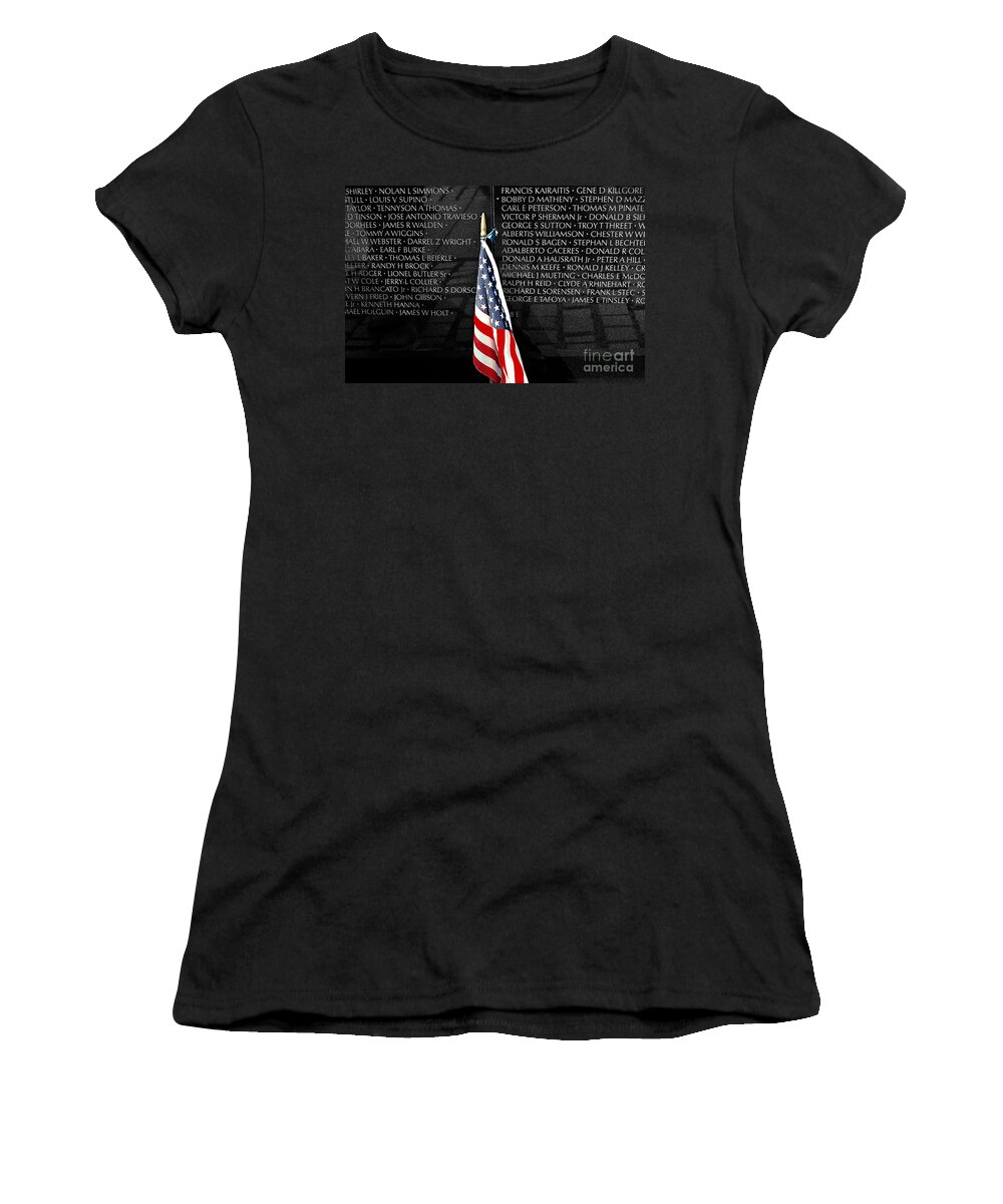 Words Women's T-Shirt featuring the photograph Unspoken Words on a shiny Wall by Mike Nellums