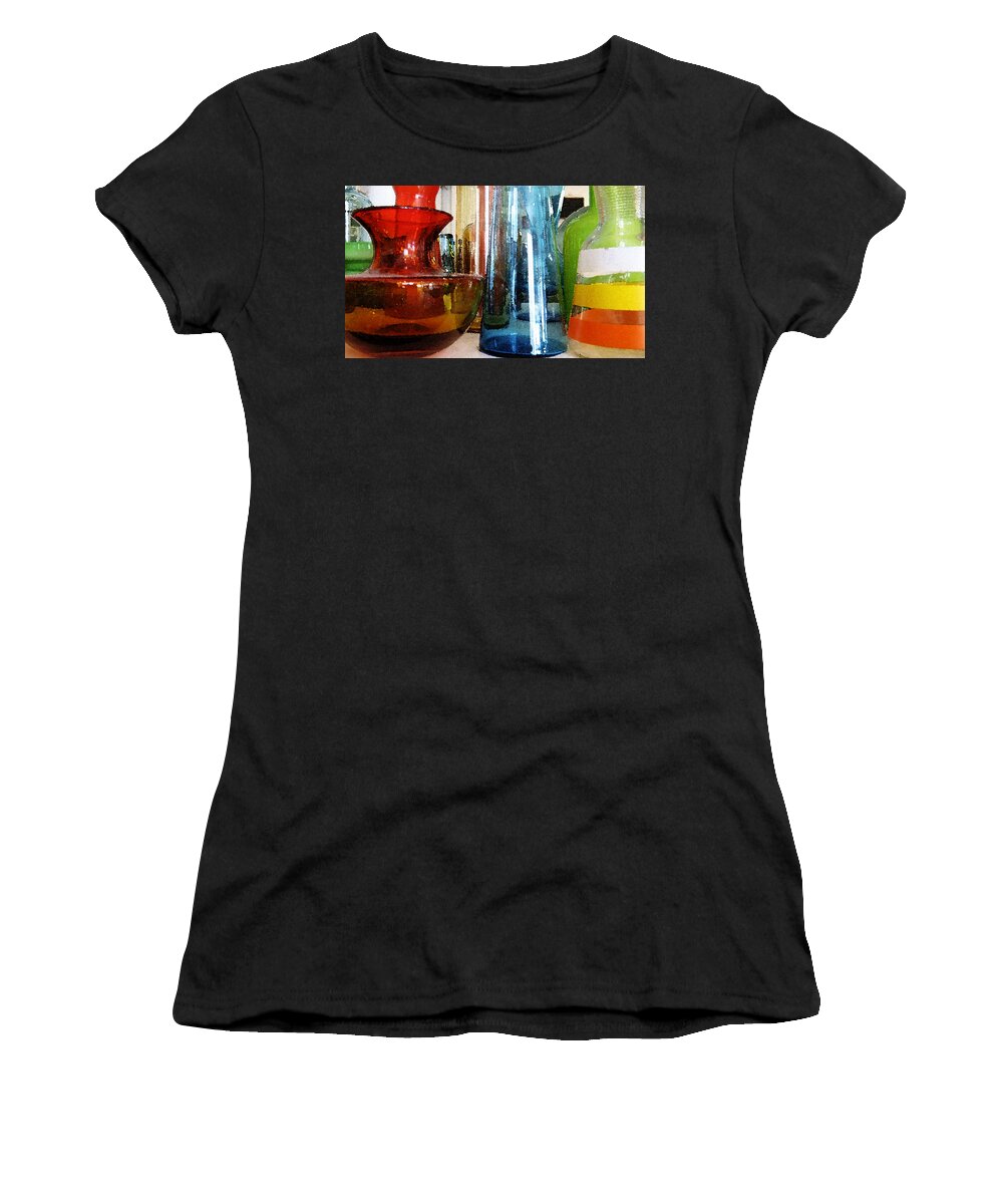 Glassware Women's T-Shirt featuring the photograph Vintage Glassware by Rich Franco